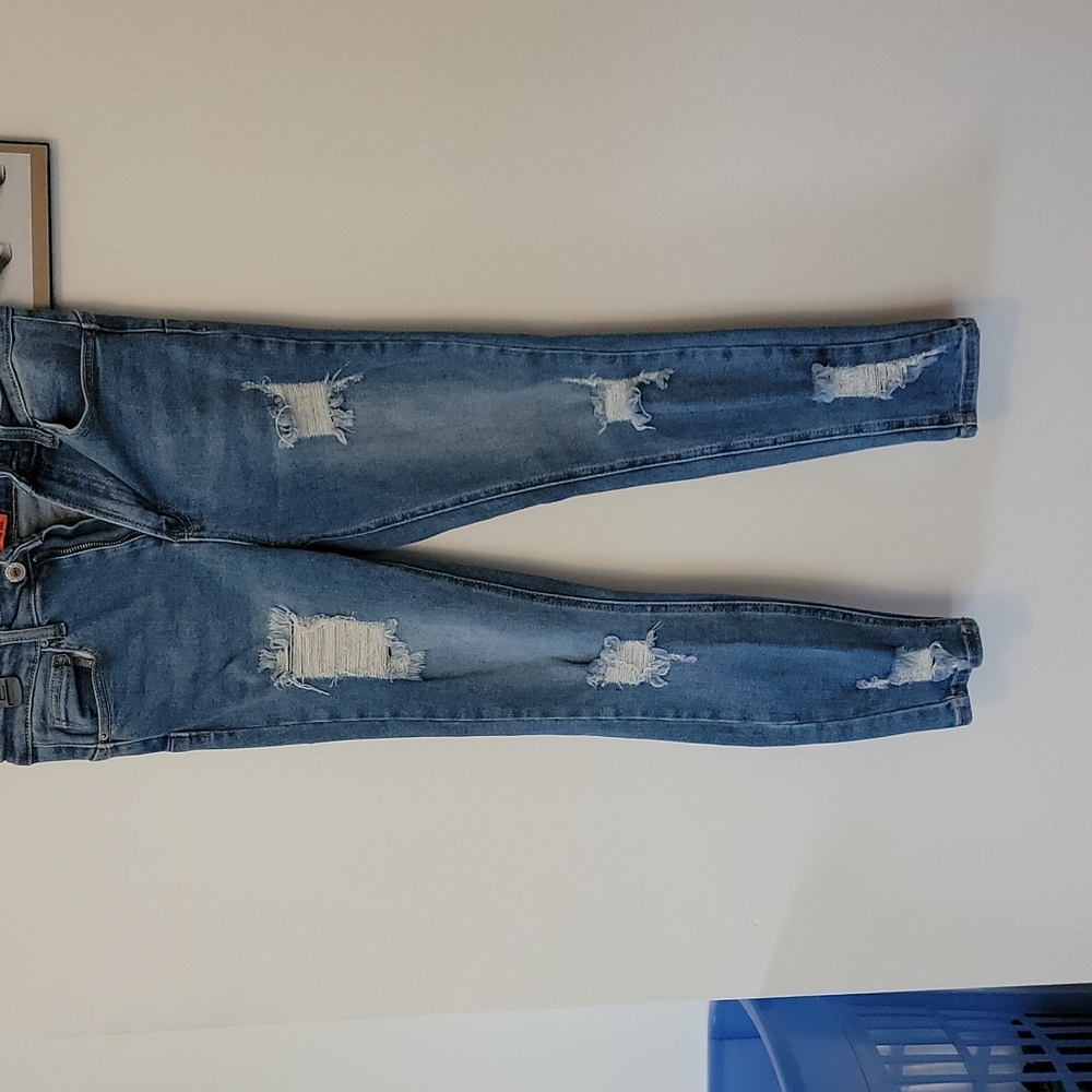 Distressed Wax Jean Butt, I love you size 7/28